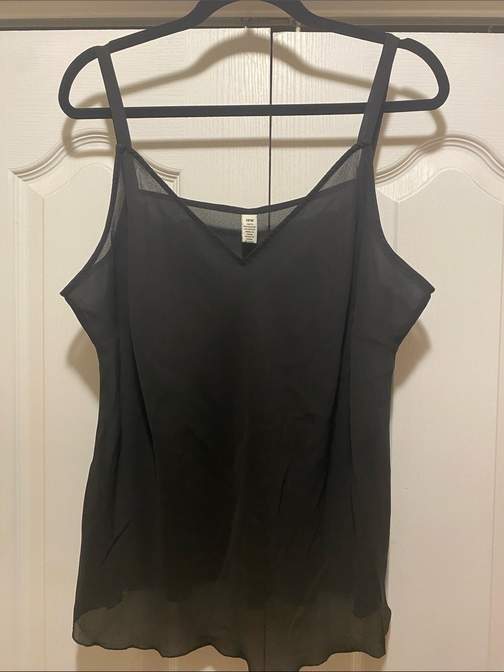 Black Sheer V-Neck Camisole Top